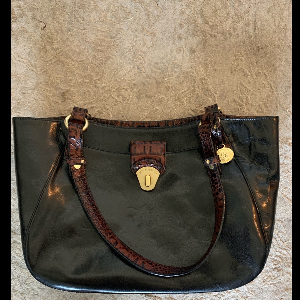 Brahmin Collette Black and Brown Tuscan Ashby NWT